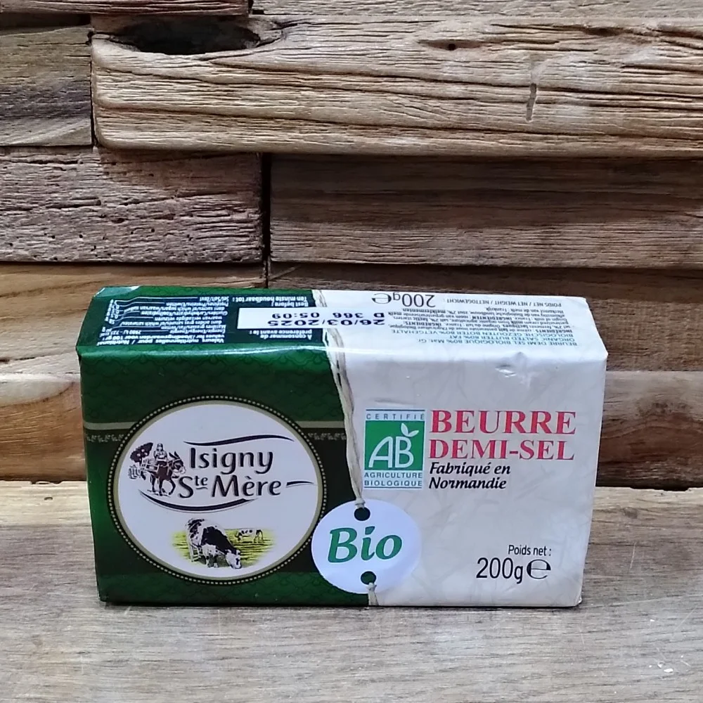 Beurre demi sel Bio - Vins Rouges Harmonieux pour Chaque Occasion Beurre demi-sel fermier bio - 250 g - Le Potager De Couleau - Locavor.fr
