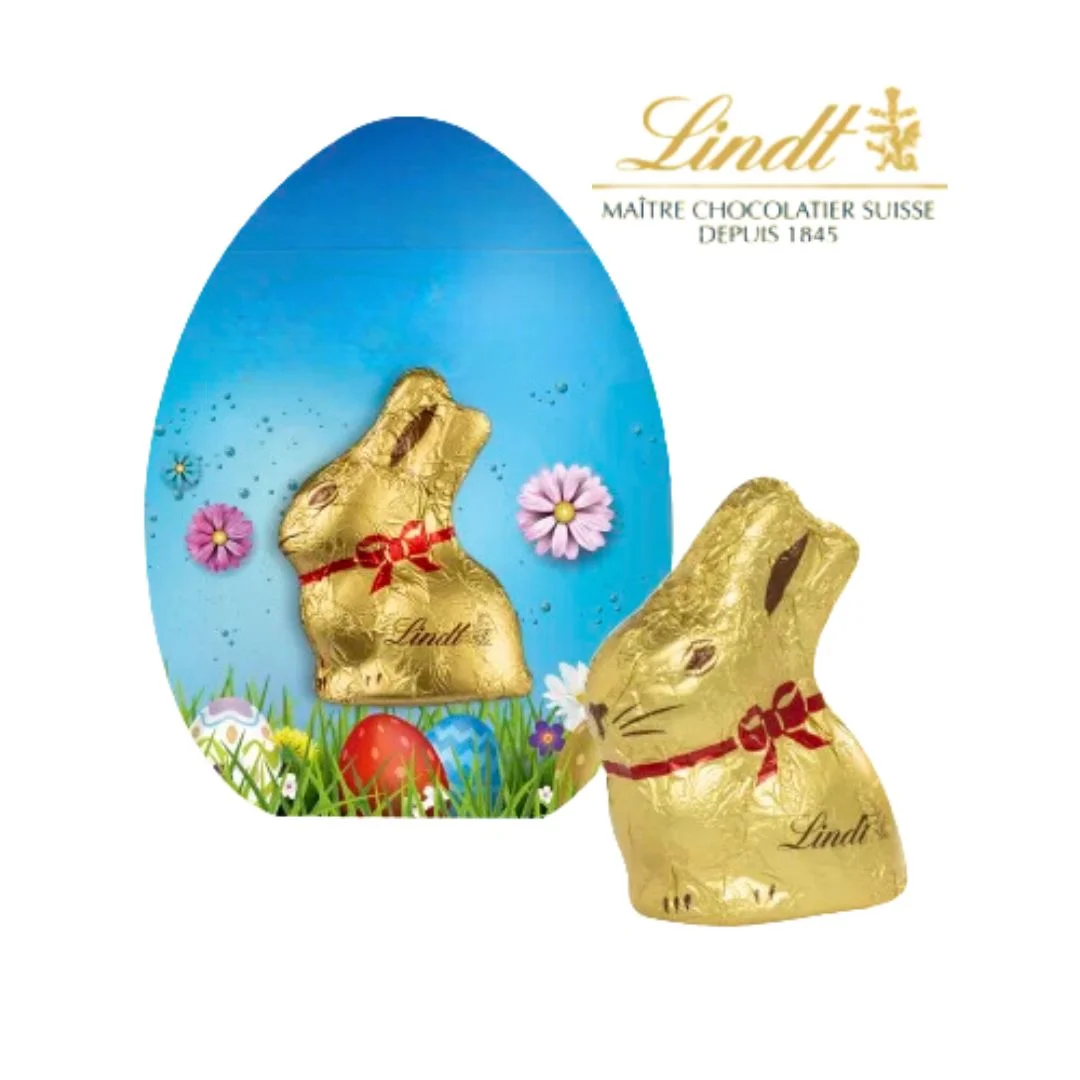 Mini lapin or LINDT avec déco carte - Vins Rouges Harmonieux pour Chaque Occasion