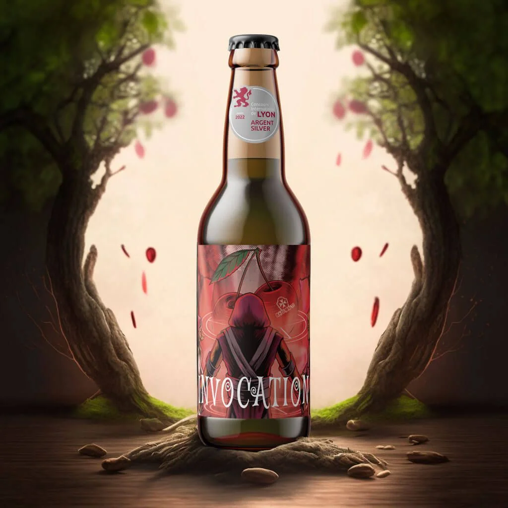 Bière rouge à la cerise BIO 🍒 invocation 33cl - Vins Rouges Harmonieux pour Chaque Occasion L'Amer Fleur de Bière Cerise de Wolfberger