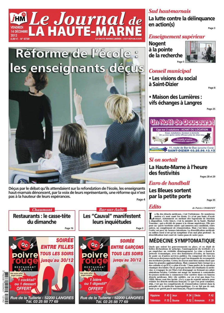 Édition du 14/12/12 - Vins Rouges Harmonieux pour Chaque Occasion - {'count': 1, 'name': 'livres'}