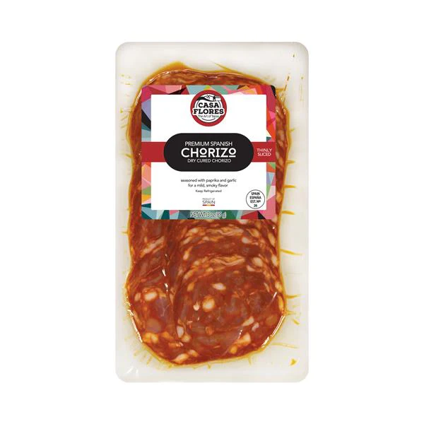 Chorizo Casa Flores 80 g - Vins Rouges Harmonieux pour Chaque Occasion ▷ Chorizo ​​du Leon, avec la «marque de garantie» distinctive