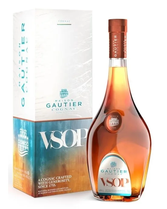 Cognac Gautier VSOP 70 cl AOC avec coffret - Vins Rouges Harmonieux pour Chaque Occasion