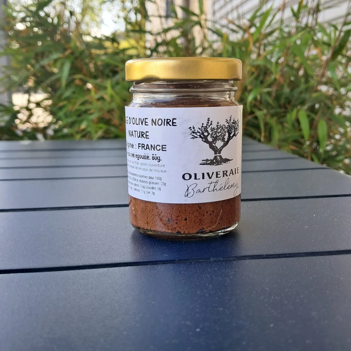 PURÉE OLIVE NOIRE NATURE 80G – O BARTHÉLÉMY - Happy Vins Rouges Harmonieux pour Chaque Occasion