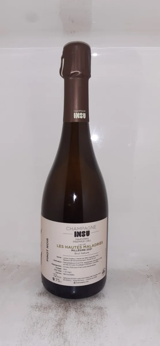Champagne INSU Les marne Hautes Maladries 2021 Blanc de Noirs Brut Nature 1er Cru - Vins Rouges Harmonieux pour Chaque Occasion