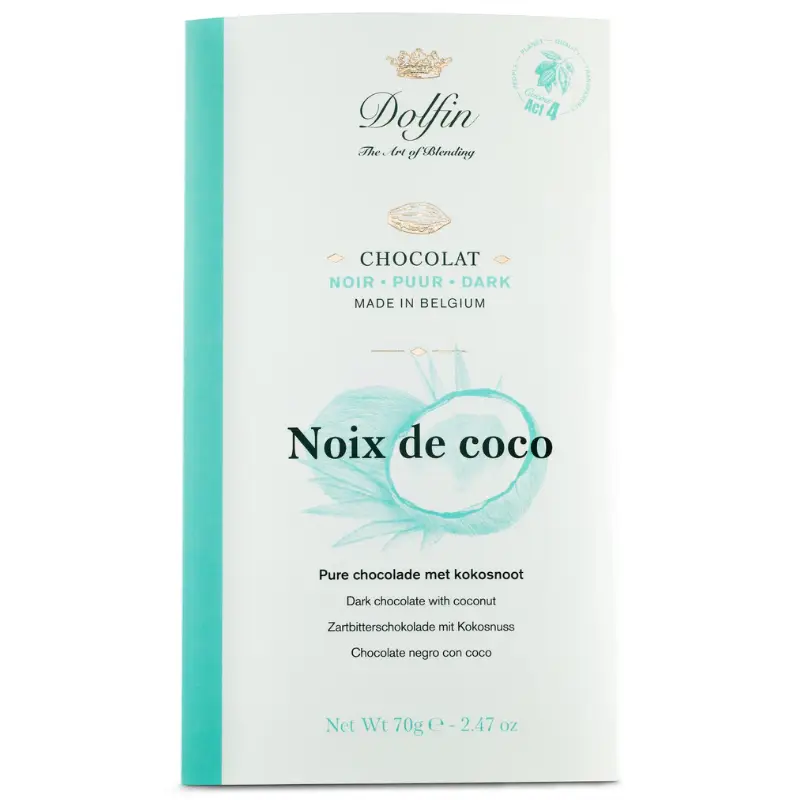 Tablette De Chocolat Noir 70g ( Dolfin ) – Noix de Coco - Vins Rouges Harmonieux pour Chaque Occasion - {'count': 2, 'name': 'Plantes'}