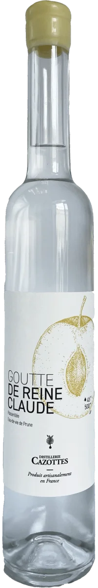 Goutte de Reine-Claude dorée Cave 2021 – Distillerie Cazottes – 50cL – 45° ALC - Vins Rouges Harmonieux pour Chaque Occasion
