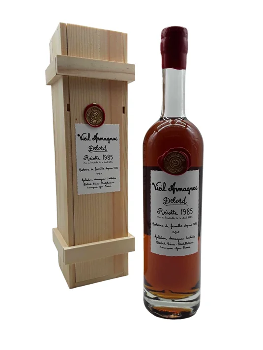Armagnac Delord AOP Bas-Armagnac Récolte 1985 40% - Vins Rouges Harmonieux pour Chaque Occasion - saint vivant armagnac pourcent vin occasion