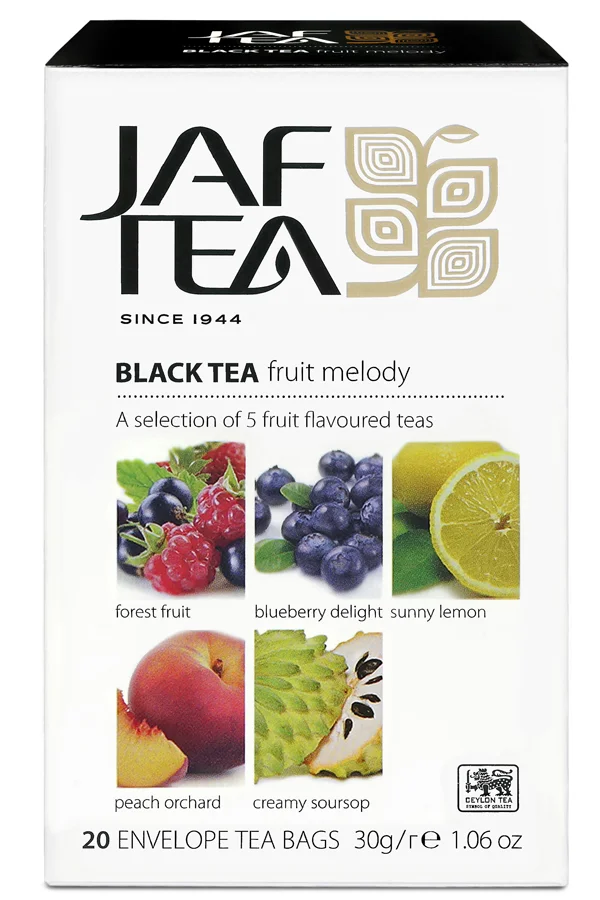 Thé Jaf Thé gourmande noir Fruit Melody 30 g - Vins Rouges Harmonieux pour Chaque Occasion