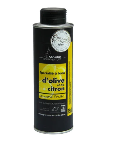 Huile d’olive et de citron intense Biologique 25cl - Vins Rouges Sud Harmonieux pour Chaque Occasion