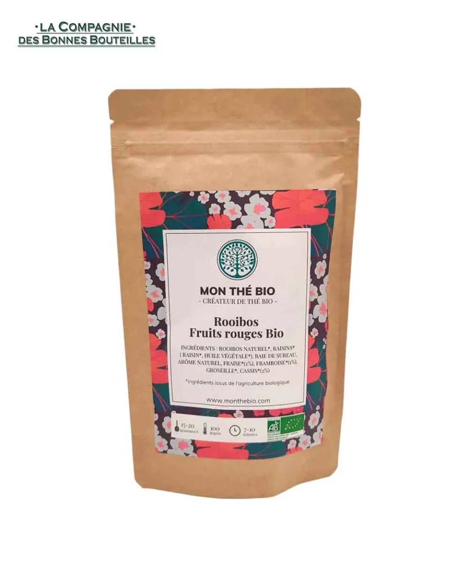 Rooibos Fruit Fruits rouges Monthébio 100 gr - Vins Rouges Harmonieux pour Chaque Occasion
