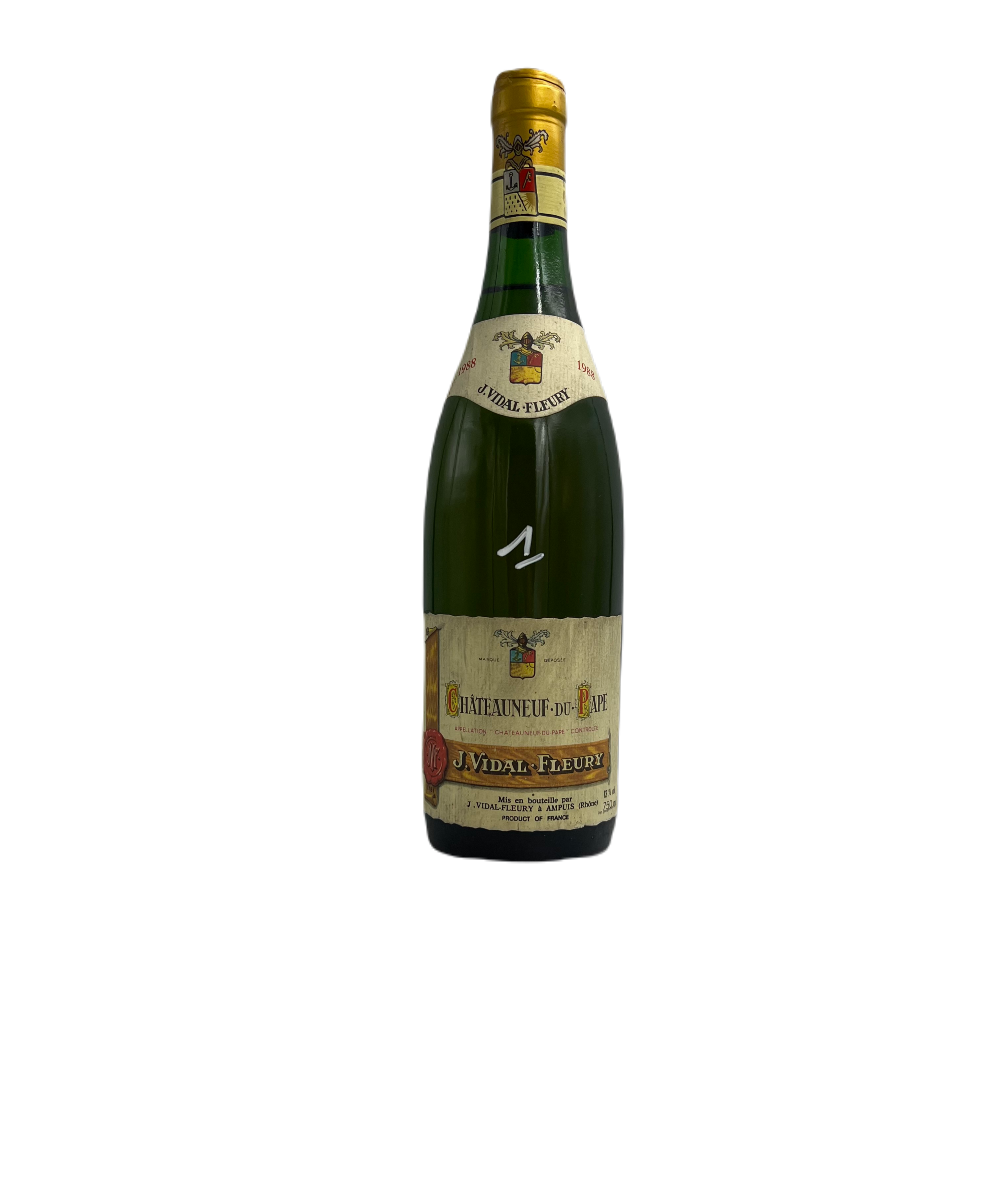 Chateauneuf Du Pape Blanc 1988 – Domaine J.Vidal Fleury (Vallee Du Rhone) - Édition Limitée – L’Art de la Table Française en Promotion ! - {'count': 2, 'name': 'with'}