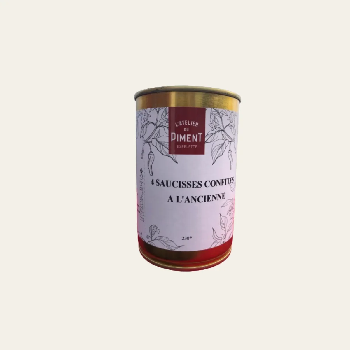 4 Saucisses Confites – 230g - Vins Rouges Harmonieux pour Chaque Occasion La saucisse au vin blanc - Soprodep