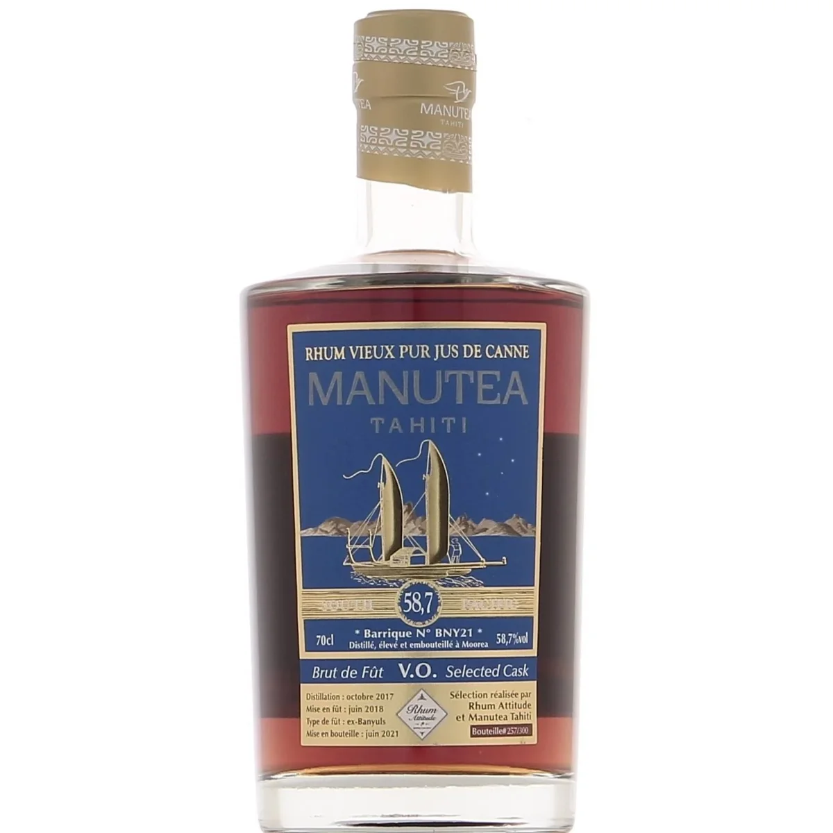 Manutea VO ex-Banyuls brut fût BNY21 sélection Rhum Attitude Coup Coeur Saldi Straordinari Offerte Speciali Disponibili Adesso
