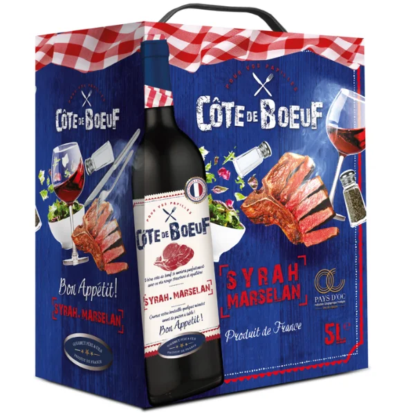 BIB Côte Boeuf Syrah Marselan Litres Vins Rouges Harmonieux Occasion