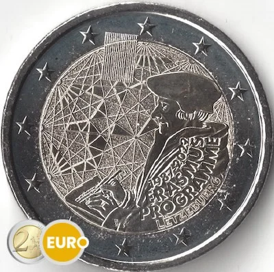 2 euros Luxembourg 2022 – Erasmus UNC - Vins Rouges Harmonieux pour Chaque Occasion 2 Euros (Erasmus Programme) - France – Numista