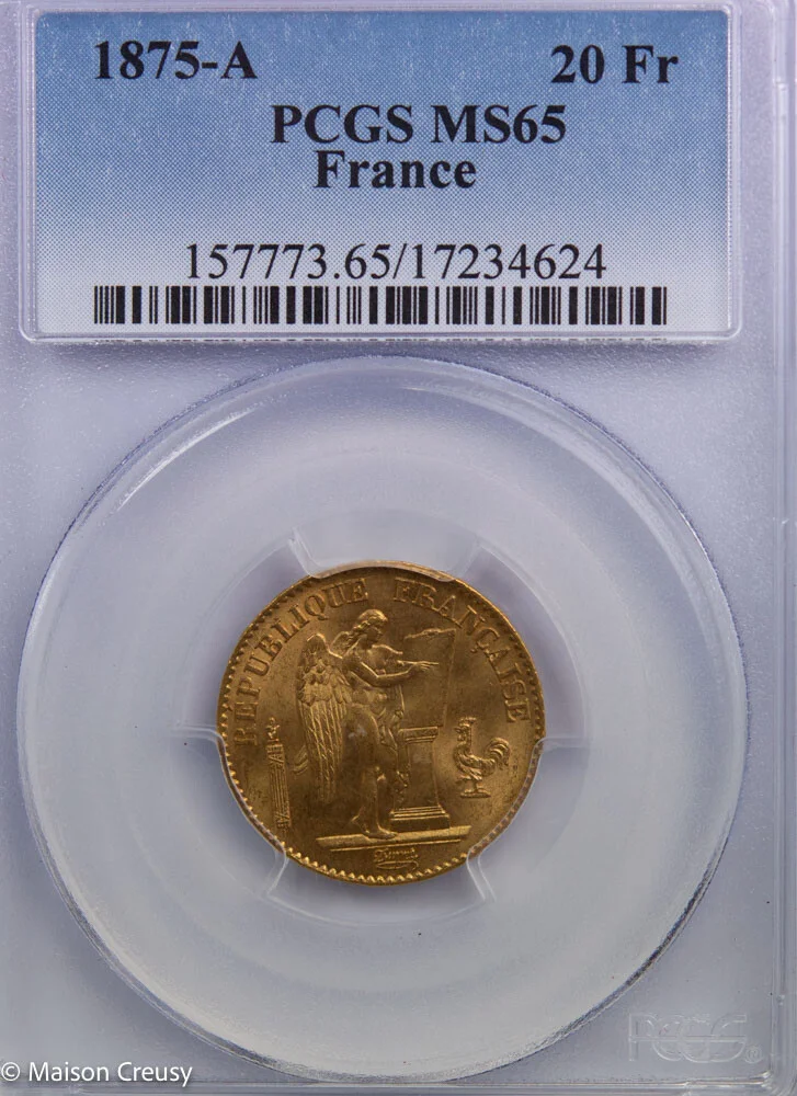 francs Paris PCGS Vins Rouges Harmonieux Occasion