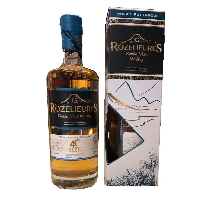 ROZELIEURES Triple Cask Tourbé - Vins Rouges Harmonieux pour Chaque Occasion Whisky Rozelieures - Whiskys single malt français