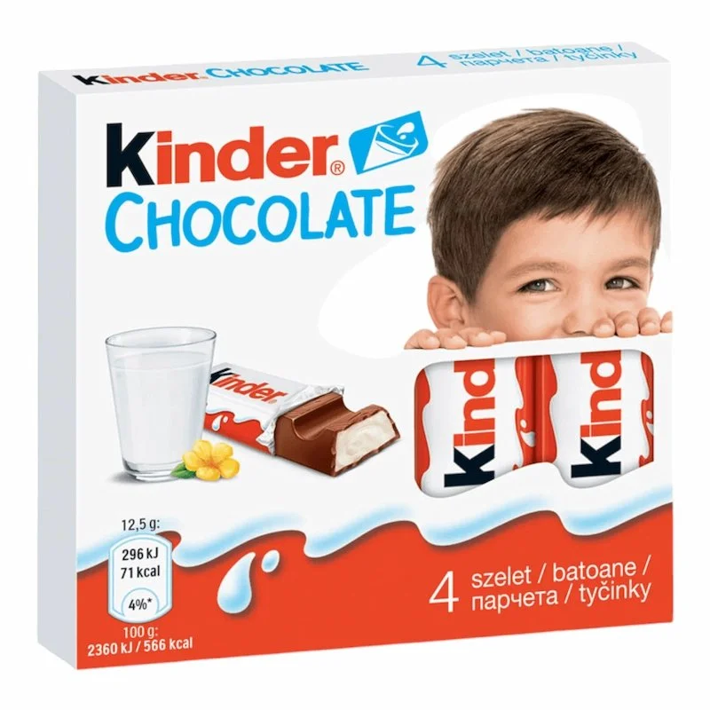 Kinder Chocolate 100 g 4 Pcs - ​Boulangerie-Pâtisserie | Pain au Levain & Viennoiseries​ - {'count': 1, 'name': 'Tisserie'}