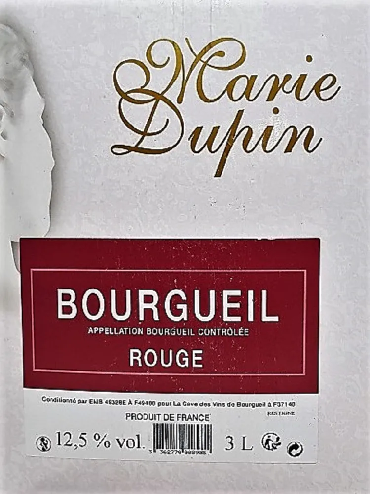 Marie Dupin rouge Bourgueil litres Vins Rouges Harmonieux Occasion