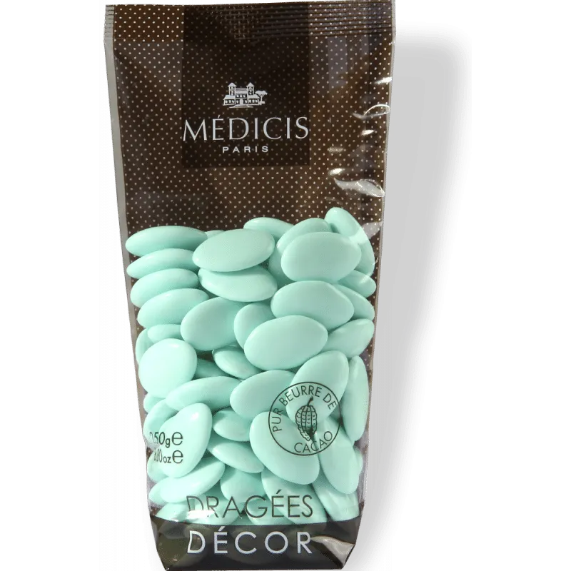 Dragées Médicis Chocolat Vert d’eau ​Boulangerie Pâtisserie Pain Levain Viennoiseries