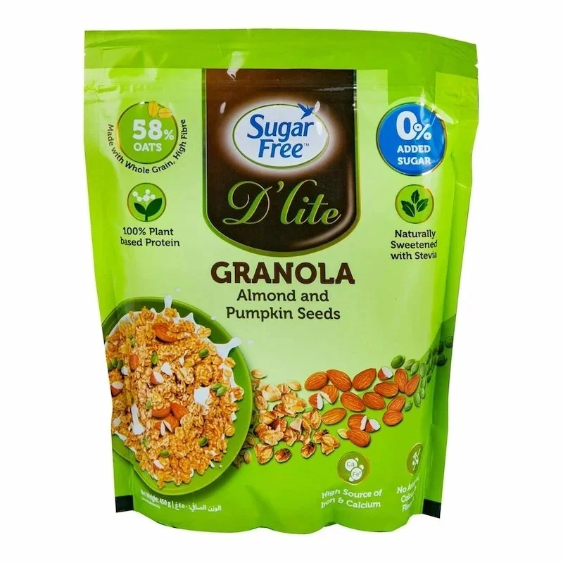 Sugar Free DLite Granola Amande et Graines de Citrouille 450 g - ​Boulangerie-Pâtisserie | Pain au Levain & Viennoiseries​ - {'count': 1, 'name': 'odeur'}