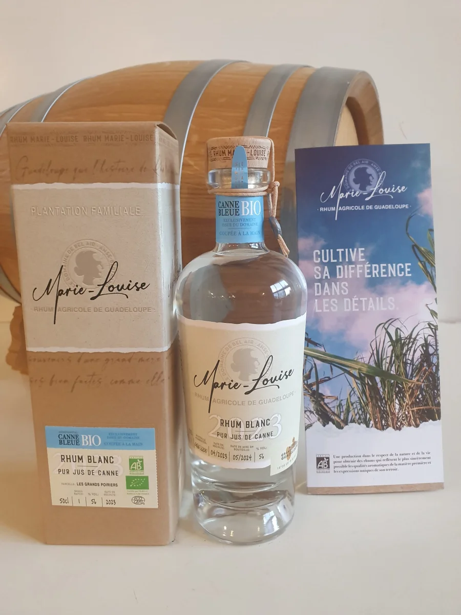 RHUM BLANC MARIE- LOUISE 50 CL 56° BIO MILLESIME 2023 - Vins Rouges Harmonieux pour Chaque Occasion - Rhum agricole