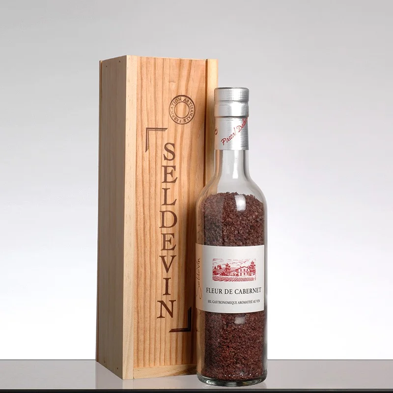 Bouteille Sel Château caisse bois Édition Limitée Art Table Française Promotion