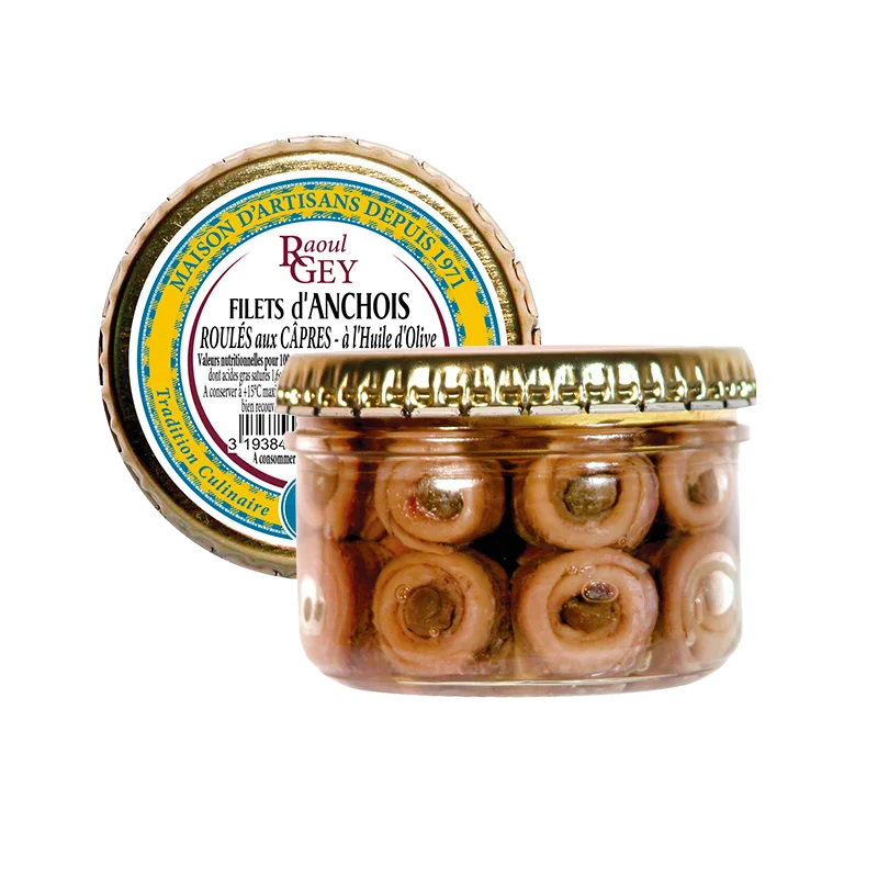 filets d’anchois roulés aux capres huile d’olive Raoul Gey - Édition Limitée – L’Art de la Table Française en Promotion ! Fratelli Carli : Huile EVO, huile d'olive et produits typiques Carli